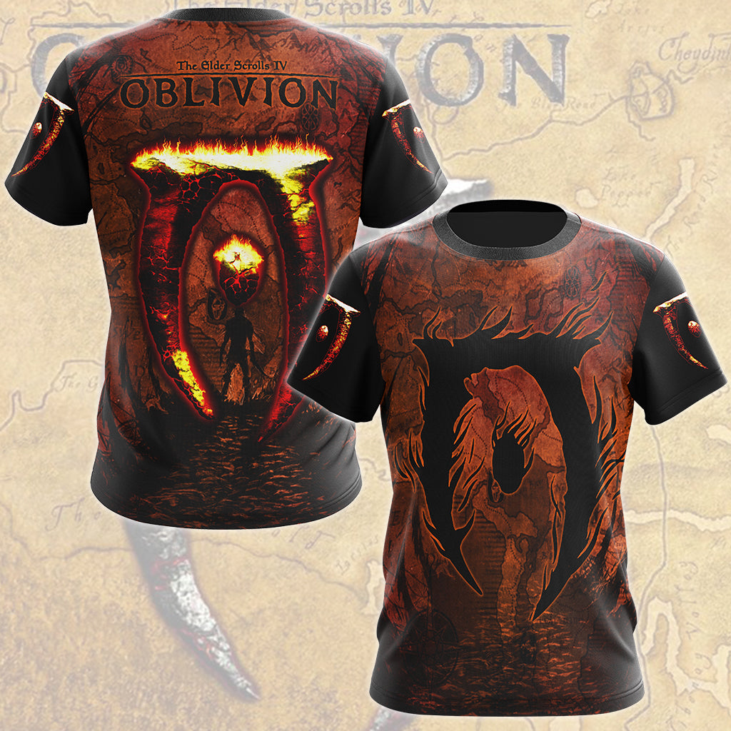 The Elder Scrolls IV: Oblivion Video Game All Over Printed T-shirt Tank Top Zip Hoodie Pullover Hoodie Hawaiian Shirt Beach Shorts Joggers T-shirt S