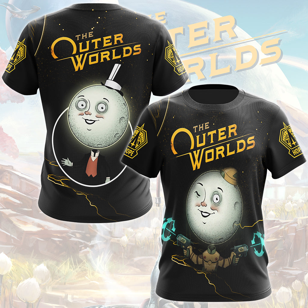 The Outer Worlds Video Game All Over Printed T-shirt Tank Top Zip Hoodie Pullover Hoodie Hawaiian Shirt Beach Shorts Joggers T-shirt S