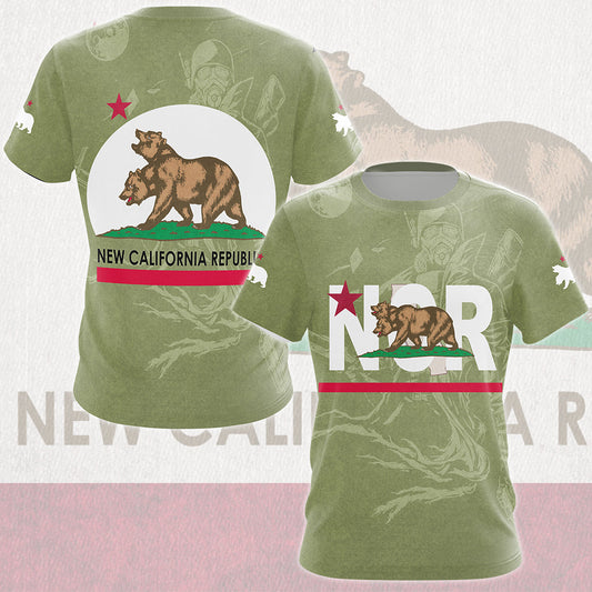 Fallout New California Republic (NCR) Video Game All Over Printed T-shirt Tank Top Zip Hoodie Pullover Hoodie Hawaiian Shirt Beach Shorts Joggers T-shirt