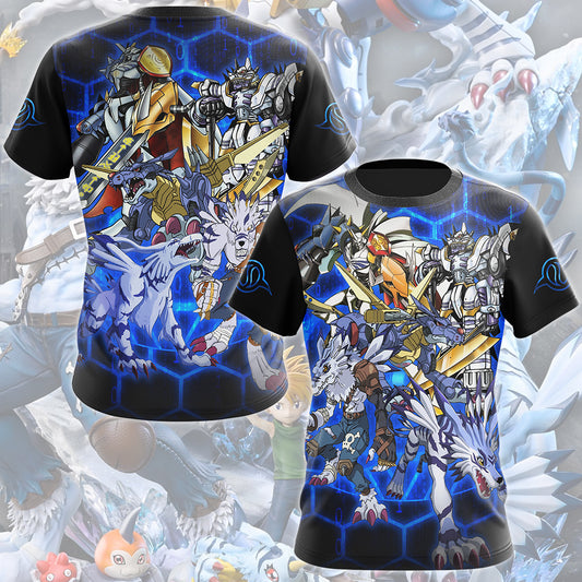 Digimon Garurumon Evolution Video Game All Over Printed T-shirt Tank Top Zip Hoodie Pullover Hoodie Hawaiian Shirt Beach Shorts Joggers T-shirt S