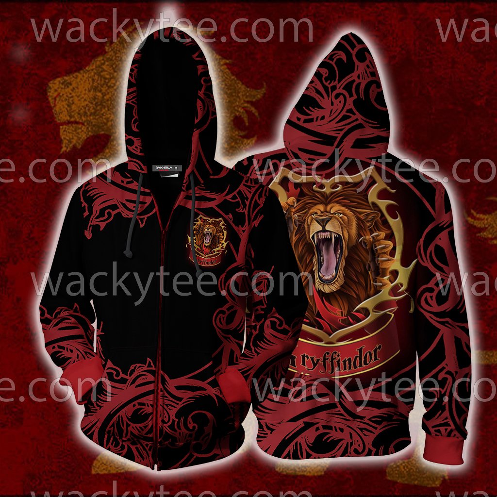 Brave Like A Gryffindor Harry Potter Unisex 3D T-shirt Zip Hoodie S 