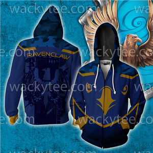 Ravenclaw The Doors Of Wisdom Are Never Shut Harry Potter 3D T-shirt Zip Hoodie S 