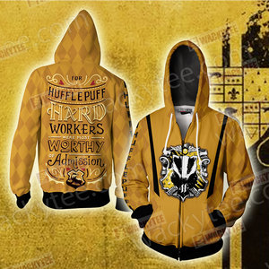 For Hufflepuff Hard Workers Were Most Worthy Of Admission Unisex 3D T-shirt Zip Hoodie S 