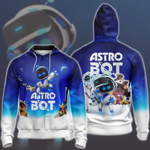 Astro Bot Video Game All Over Printed T-shirt Tank Top Zip Hoodie Pullover Hoodie Hawaiian Shirt Beach Shorts Joggers Zip Hoodie S