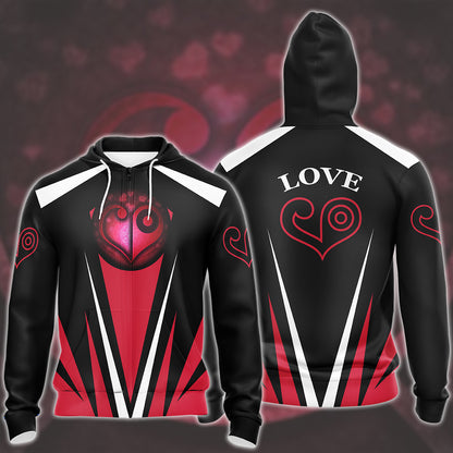 Digimon The Crest Of Love Video Game All Over Printed T-shirt Tank Top Zip Hoodie Pullover Hoodie Hawaiian Shirt Beach Shorts Joggers