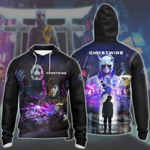 Ghostwire: Tokyo Video Game All Over Printed T-shirt Tank Top Zip Hoodie Pullover Hoodie Hawaiian Shirt Beach Shorts Joggers Zip Hoodie S 