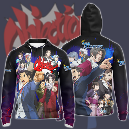 Phoenix Wright Ace Attorney Video Game All Over Printed T-shirt Tank Top Zip Hoodie Pullover Hoodie Hawaiian Shirt Beach Shorts Joggers Zip Hoodie S 