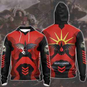 Warhammer 40K Blood Ravens Video Game All Over Printed T-shirt Tank Top Zip Hoodie Pullover Hoodie Hawaiian Shirt Beach Shorts Joggers Zip Hoodie S