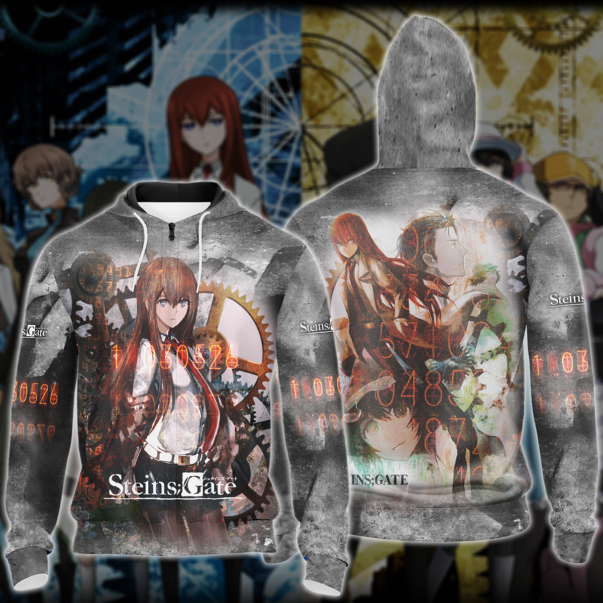 Steins;Gate Anime All-Over T-shirt Hoodie Tank Top Hawaiian Shirt
