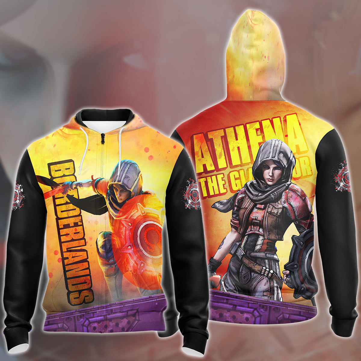 Borderlands Athena Video Game All Over Printed T-shirt Tank Top Zip Hoodie Pullover Hoodie Hawaiian Shirt Beach Shorts Joggers Zip Hoodie S
