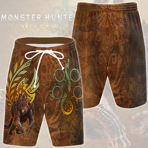 Monster Hunter Wilds Video Game All Over Printed T-shirt Tank Top Zip Hoodie Pullover Hoodie Hawaiian Shirt Beach Shorts Joggers Beach Shorts S