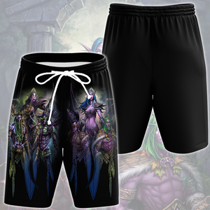 World Of Warcraft Stormrage Love Triangle Illidan Stormrage, Malfurion Stormrage, Tyrande Whisperwind Video Game All Over Printed T-shirt Tank Top Zip Hoodie Hawaiian Shirt Beach Shorts Joggers Beach Shorts S