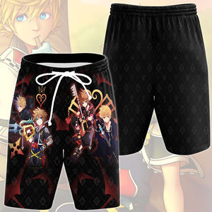 Kingdom Hearts Sora and Roxas Video Game All Over Printed T-shirt Tank Top Zip Hoodie Pullover Hoodie Hawaiian Shirt Beach Shorts Joggers Beach Shorts S