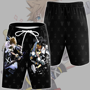 Kingdom Hearts Sora Video Game All Over Printed T-shirt Tank Top Zip Hoodie Pullover Hoodie Hawaiian Shirt Beach Shorts Joggers Beach Shorts S