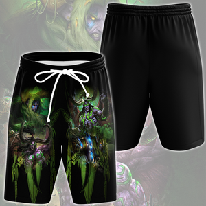 World Of Warcraft Stormrage Brothers - Illidan Stormrage, Malfurion Stormrage Video Game All Over Printed T-shirt Tank Top Zip Hoodie Pullover Hoodie Hawaiian Shirt Beach Shorts Joggers Beach Shorts S