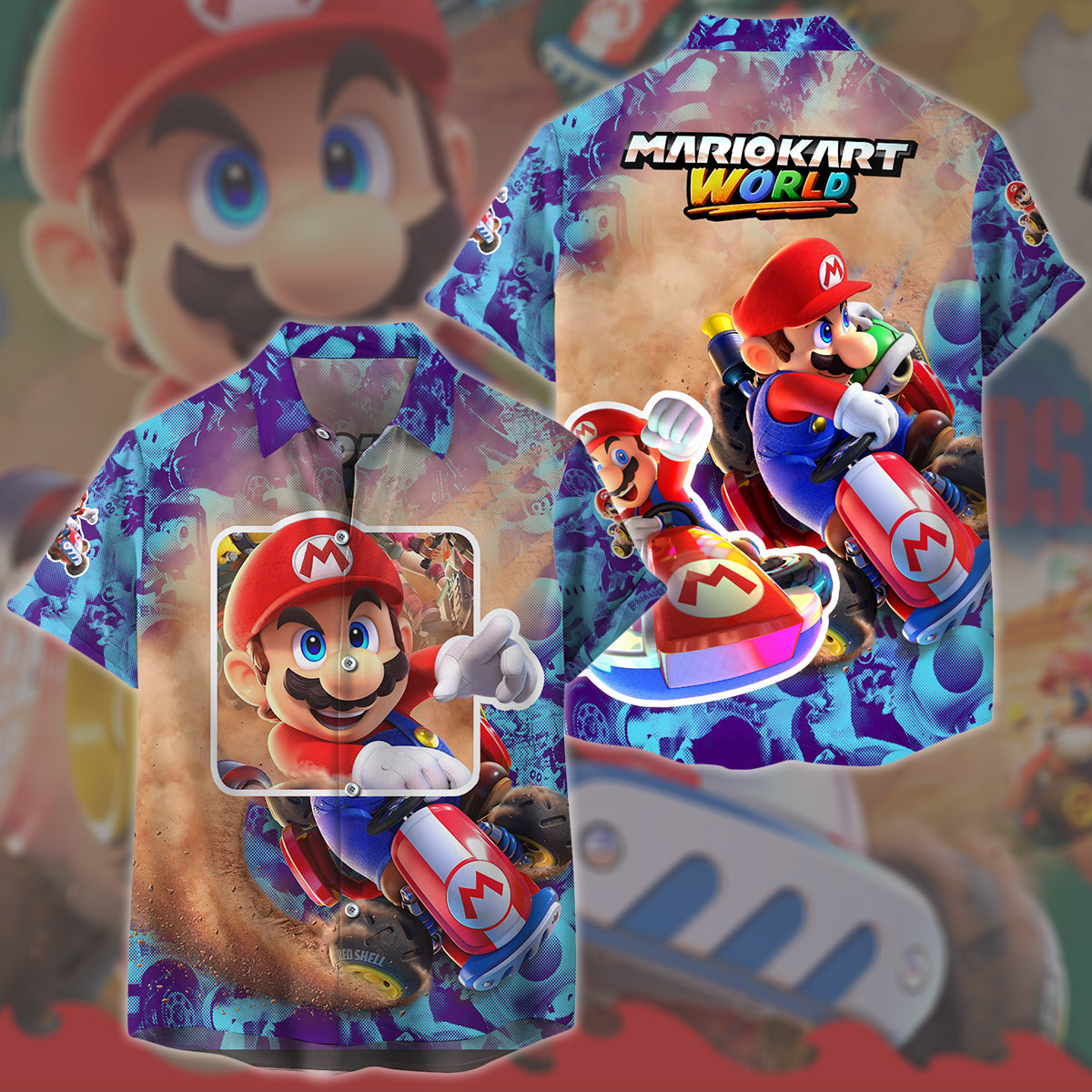 Mario Kart World Video Game All Over Printed T-shirt Tank Top Zip Hoodie Pullover Hoodie Hawaiian Shirt Beach Shorts Joggers