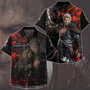 Black Myth: Wukong Video Game All Over Printed T-shirt Tank Top Zip Hoodie Pullover Hoodie Hawaiian Shirt Beach Shorts Joggers Hawaiian Shirt S 