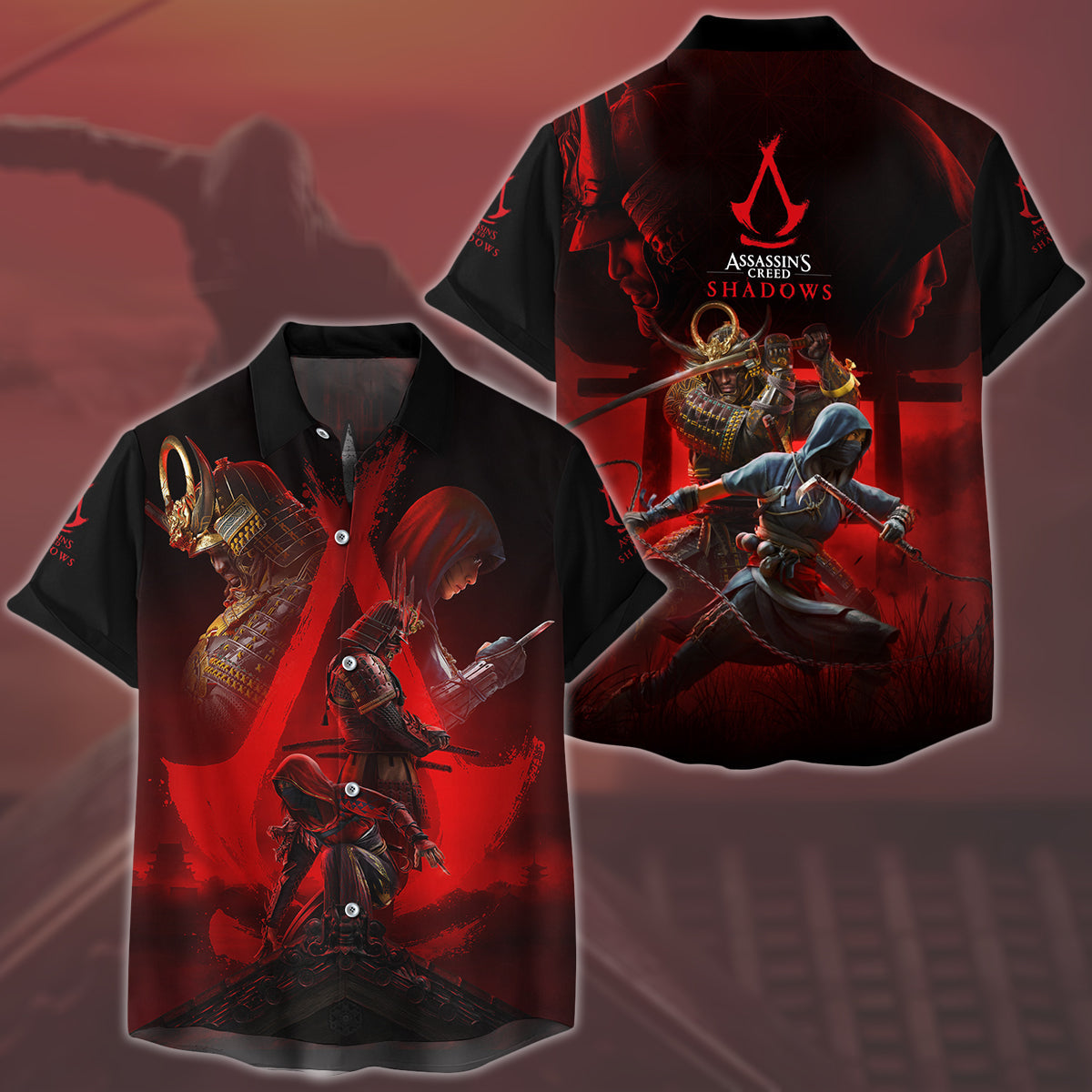 Assassin's Creed Shadows Video Game All Over Printed T-shirt Tank Top Zip Hoodie Pullover Hoodie Hawaiian Shirt Beach Shorts Joggers