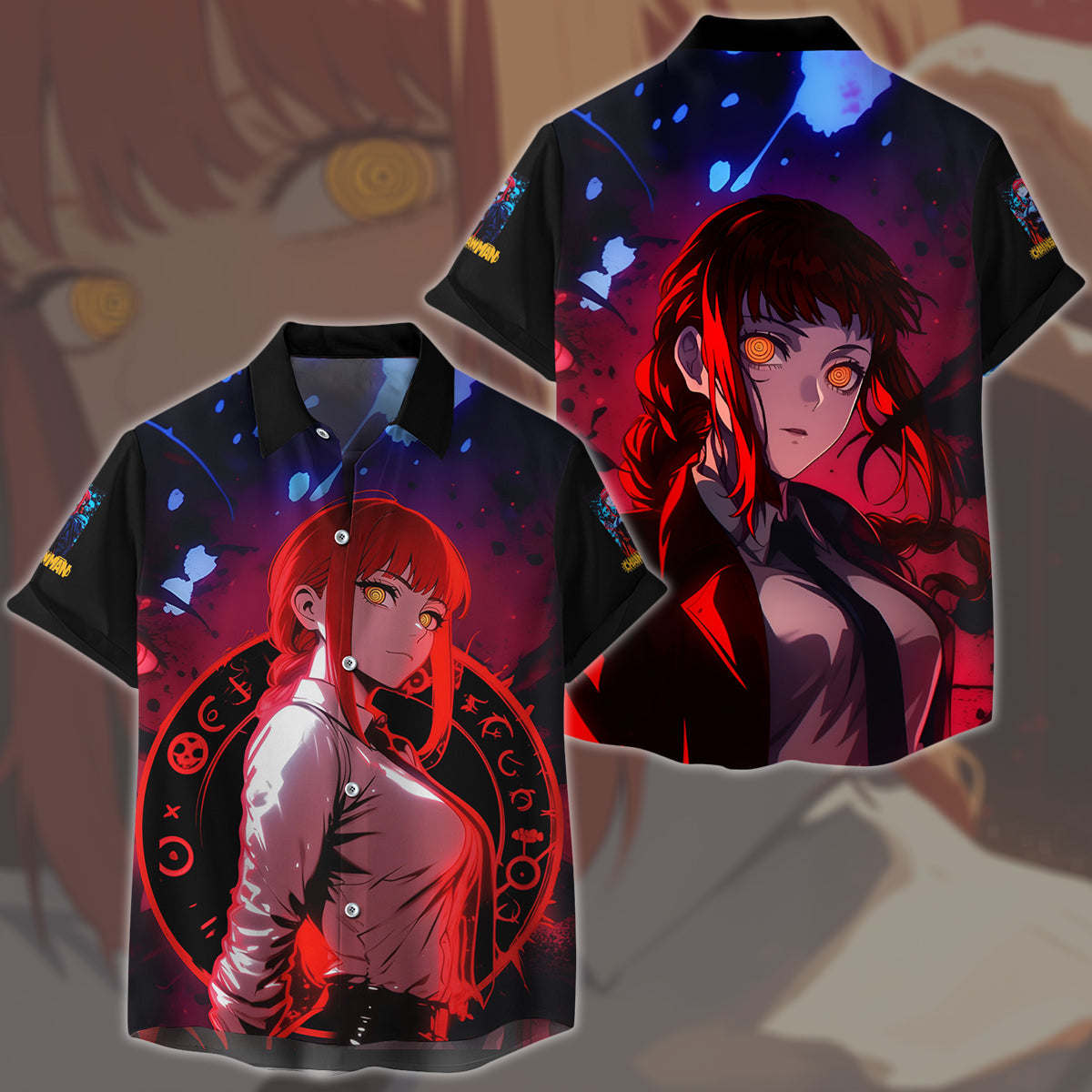 Chainsaw Man Makima Anime Manga All Over Printed T-shirt Tank Top Zip Hoodie Pullover Hoodie Hawaiian Shirt Beach Shorts Joggers Hawaiian Shirt