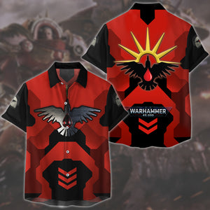 Warhammer 40K Blood Ravens Video Game All Over Printed T-shirt Tank Top Zip Hoodie Pullover Hoodie Hawaiian Shirt Beach Shorts Joggers Hawaiian Shirt S