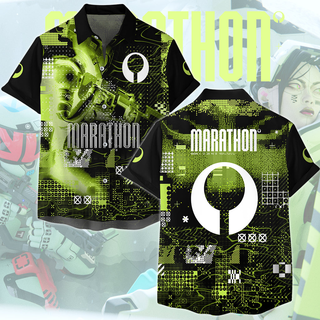 Marathon Video Game All Over Printed T-shirt Tank Top Zip Hoodie Pullover Hoodie Hawaiian Shirt Beach Shorts Joggers Hawaiian Shirt