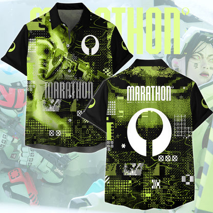 Marathon Video Game All Over Printed T-shirt Tank Top Zip Hoodie Pullover Hoodie Hawaiian Shirt Beach Shorts Joggers Hawaiian Shirt