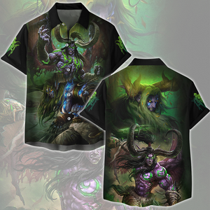 World Of Warcraft Stormrage Brothers - Illidan Stormrage, Malfurion Stormrage Video Game All Over Printed T-shirt Tank Top Zip Hoodie Pullover Hoodie Hawaiian Shirt Beach Shorts Joggers Hawaiian Shirt S