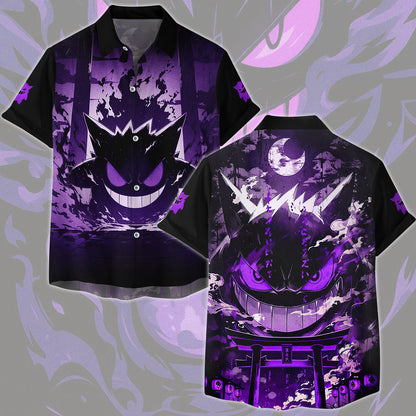 Pokemon Gengar Anime Video Game All Over Printed T-shirt Tank Top Zip Hoodie Pullover Hoodie Hawaiian Shirt Beach Shorts Joggers Hawaiian Shirt