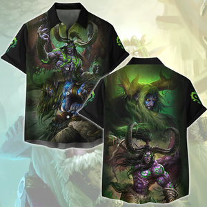 World Of Warcraft Stormrage Brothers - Illidan Stormrage, Malfurion Stormrage Video Game All Over Printed T-shirt Tank Top Zip Hoodie Pullover Hoodie Hawaiian Shirt Beach Shorts Joggers Hawaiian Shirt S