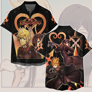 Kingdom Hearts Roxas and Xion Video Game All Over Printed T-shirt Tank Top Zip Hoodie Pullover Hoodie Hawaiian Shirt Beach Shorts Joggers Hawaiian Shirt S