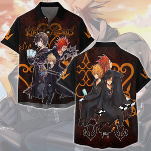 Kingdom Hearts Roxas, Axel and Xion (Sea-salt Ice Cream trio) Video Game All Over Printed T-shirt Tank Top Zip Hoodie Pullover Hoodie Hawaiian Shirt Beach Shorts Joggers Hawaiian Shirt S