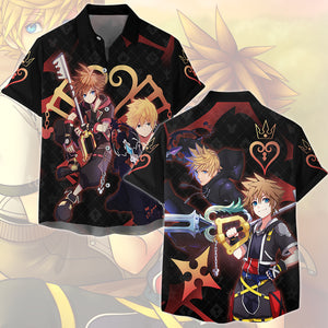 Kingdom Hearts Sora and Roxas Video Game All Over Printed T-shirt Tank Top Zip Hoodie Pullover Hoodie Hawaiian Shirt Beach Shorts Joggers Hawaiian Shirt S