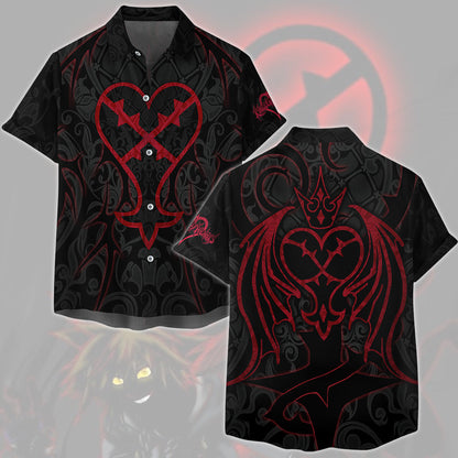Kingdom Hearts Symbols The Heartless Emblem Video Game All Over Printed T-shirt Tank Top Zip Hoodie Pullover Hoodie Hawaiian Shirt Beach Shorts Joggers