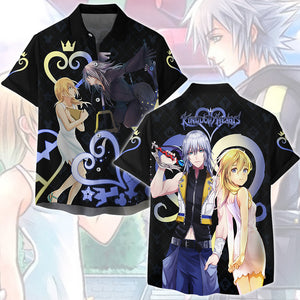 Kingdom Hearts Riku and Namine Video Game All Over Printed T-shirt Tank Top Zip Hoodie Pullover Hoodie Hawaiian Shirt Beach Shorts Joggers Hawaiian Shirt S