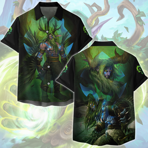 World Of Warcraft Malfurion Stormrage Video Game All Over Printed T-shirt Tank Top Zip Hoodie Pullover Hoodie Hawaiian Shirt Beach Shorts Joggers Hawaiian Shirt S