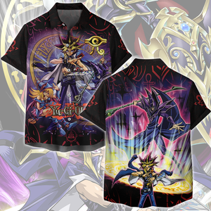 Yu-Gi-Oh! Dark Magician Video Game All Over Printed T-shirt Tank Top Zip Hoodie Pullover Hoodie Hawaiian Shirt Beach Shorts Joggers Hawaiian Shirt S 