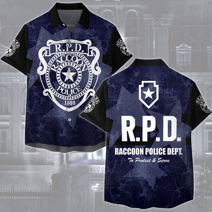 Resident Evil Raccoon City Police Department (R.P.D.) Video Game All Over Printed T-shirt Tank Top Zip Hoodie Pullover Hoodie Hawaiian Shirt Beach Shorts Joggers Hawaiian Shirt