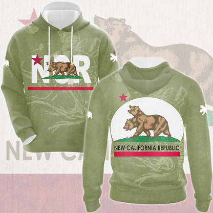 Fallout New California Republic (NCR) Video Game All Over Printed T-shirt Tank Top Zip Hoodie Pullover Hoodie Hawaiian Shirt Beach Shorts Joggers Hoodie