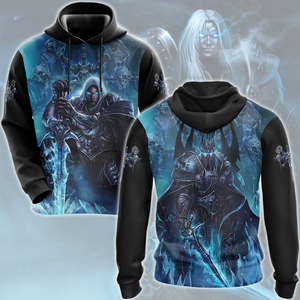 World Of Warcraft Arthas The Lich King Video Game All Over Printed T-shirt Tank Top Zip Hoodie Pullover Hoodie Hawaiian Shirt Beach Shorts Joggers Hoodie S 