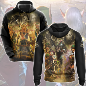 World Of Warcraft The Windrunner Sisters - Alleria, Sylvanas, Vereesa Video Game All Over Printed T-shirt Tank Top Zip Hoodie Pullover Hoodie Hawaiian Shirt Beach Shorts Joggers Hoodie S