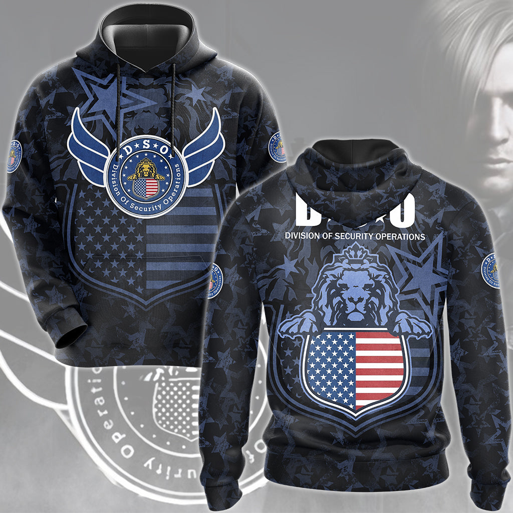 Resident Evil Division of Security Operations (D.S.O.) Video Game All Over Printed T-shirt Tank Top Zip Hoodie Pullover Hoodie Hawaiian Shirt Beach Shorts Joggers Hoodie
