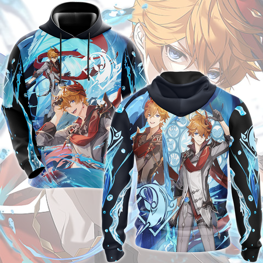 Genshin Impact Childe (Tartaglia) Video Game All Over Printed T-shirt Tank Top Zip Hoodie Pullover Hoodie Hawaiian Shirt Beach Shorts Joggers Hoodie S 