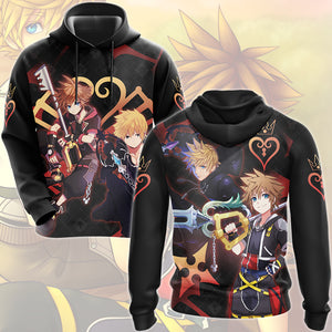 Kingdom Hearts Sora and Roxas Video Game All Over Printed T-shirt Tank Top Zip Hoodie Pullover Hoodie Hawaiian Shirt Beach Shorts Joggers Hoodie S