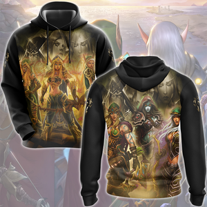 World Of Warcraft The Windrunner Sisters - Alleria, Sylvanas, Vereesa Video Game All Over Printed T-shirt Tank Top Zip Hoodie Pullover Hoodie Hawaiian Shirt Beach Shorts Joggers Hoodie S