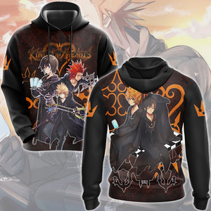 Kingdom Hearts Roxas, Axel and Xion (Sea-salt Ice Cream trio) Video Game All Over Printed T-shirt Tank Top Zip Hoodie Pullover Hoodie Hawaiian Shirt Beach Shorts Joggers Hoodie S