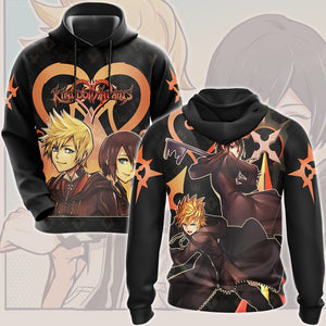 Kingdom Hearts Roxas and Xion Video Game All Over Printed T-shirt Tank Top Zip Hoodie Pullover Hoodie Hawaiian Shirt Beach Shorts Joggers Hoodie S