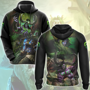 World Of Warcraft Stormrage Brothers - Illidan Stormrage, Malfurion Stormrage Video Game All Over Printed T-shirt Tank Top Zip Hoodie Pullover Hoodie Hawaiian Shirt Beach Shorts Joggers Hoodie S