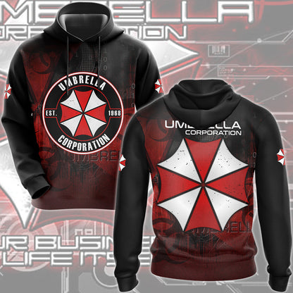 Resident Evil Umbrella Corporation Video Game All Over Printed T-shirt Tank Top Zip Hoodie Pullover Hoodie Hawaiian Shirt Beach Shorts Joggers Hoodie