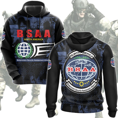 Resident Evil Bioterrorism Security Assessment Alliance (B.S.A.A.) Video Game All Over Printed T-shirt Tank Top Zip Hoodie Pullover Hoodie Hawaiian Shirt Beach Shorts Joggers Hoodie