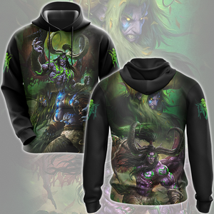 World Of Warcraft Stormrage Brothers - Illidan Stormrage, Malfurion Stormrage Video Game All Over Printed T-shirt Tank Top Zip Hoodie Pullover Hoodie Hawaiian Shirt Beach Shorts Joggers Hoodie S